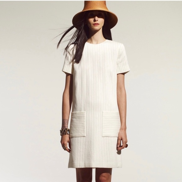 Lyn Devon Black Silk/Cotton Blend Pocket Shift Dress, size Medium - Picture 8 of 8